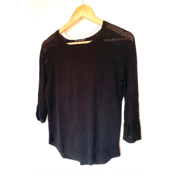 Rag & Bone Lexie Raglan Black Top - Picture 3 of 5